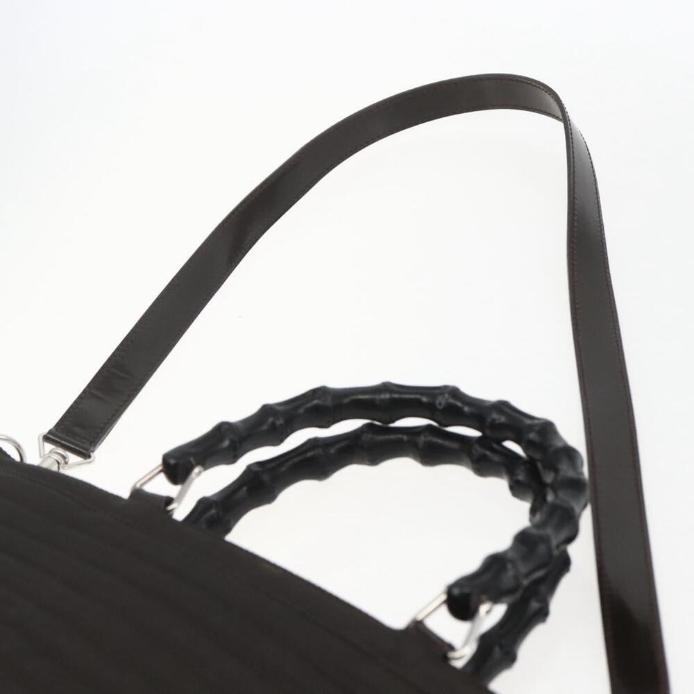 GUCCI Bamboo Hand Bag Canvas 2way Black Silver 000 1998 0588 Auth bs31433 - Picture 15 of 16